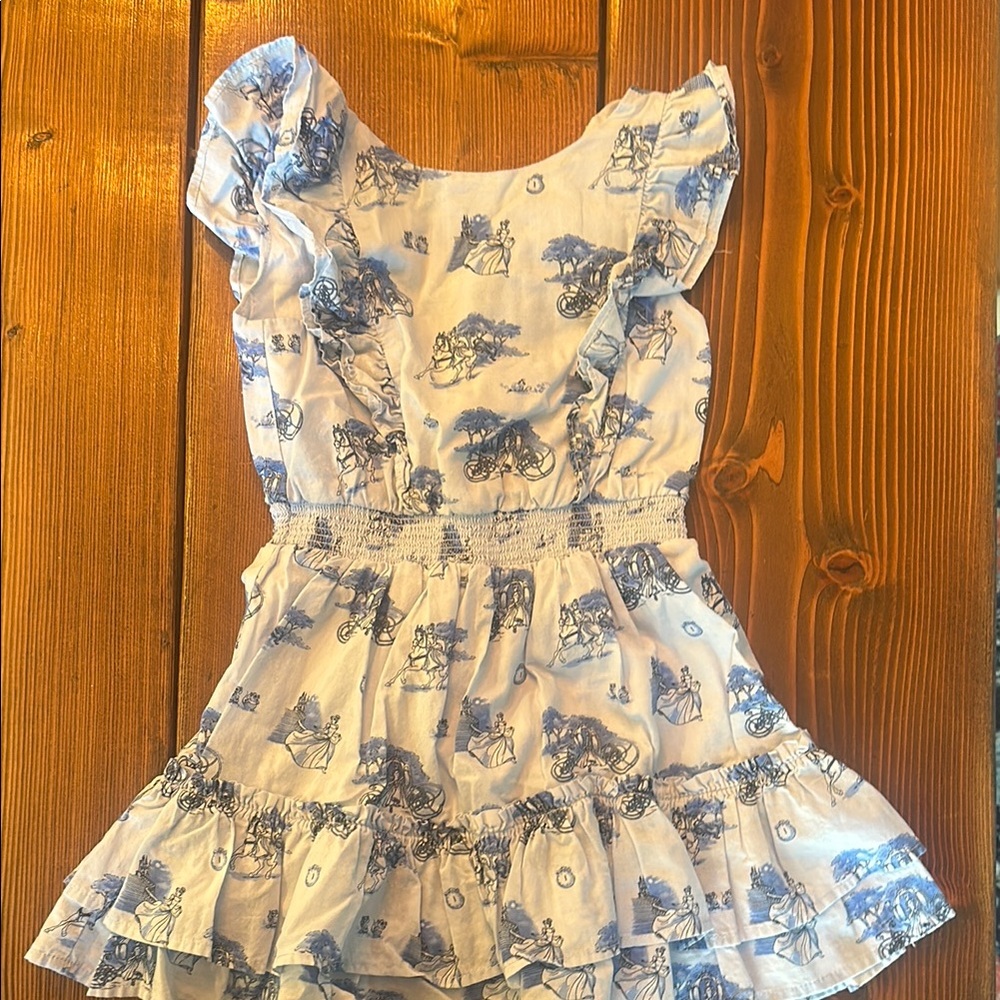 Janie and Jack Blue and White Ruffle Dress